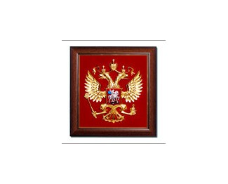 Панно с гербом РФ рамка “орех”